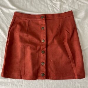 Rust Button-Front Women's Skirt size medium